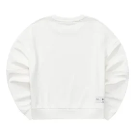 Einfarbiges, locker sitzendes Sweatshirt mit Rundhalsausschnitt „Weiss“