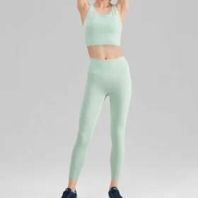 Enge Sport-Fitness-Leggings „Grün Schwarz Blaugrün“