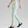 Enge Sport-Fitness-Leggings „Grün Schwarz Blaugrün“