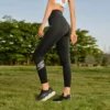 Enge Sport-Fitness-Leggings «Schwarz Grau»