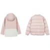 Farbblockierte, wendbare Kapuzenjacke mit Reissverschluss „Pink-Weiss“