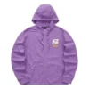 Farbenfrohe Casual-Serie: Kapuzenjacke mit Reissverschluss und Buchstabenprint «Purple White»