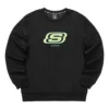 Farbenfrohe Casual-Serie Marken-Crew-Sweater «Black Green»