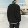 Farbenfrohe Casual-Serie Marken-Crew-Sweater «Black Green»