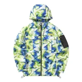 Freizeit-Camo-Jacke aus Webstoff „Grün Blau Weiss“