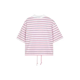 Gestreiftes Poloshirt „Pink-Weiss“