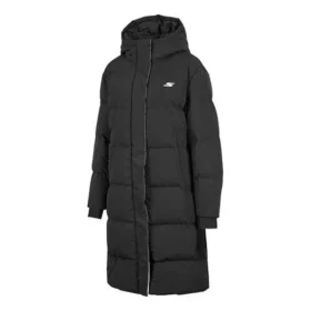 Gewebte lange Daunenjacke „Schwarz-Weiss“