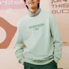 Gradient Letter Crew Sweatshirt «Green White»