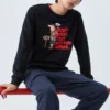 Grafik-Crew-Pullover „Schwarz-Weiss-Rot“