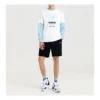 Herren-Skechers mit kontrastfarbenem LOGO-Aufdruck, gestrickt, kurzärmelig, weiss