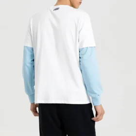Herren-Skechers mit kontrastfarbenem LOGO-Aufdruck, gestrickt, kurzärmelig, weiss