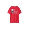 Herren Skechers Printing S Knit Kurzarm-Shirt Racing Red