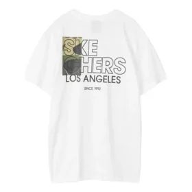 Herren Skechers Printing S Strick-T-Shirt mit kurzen Ärmeln, weiss