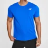 Herren Skechers Sport Trainings- und Laufsport-Strickhemd mit kurzen Ärmeln, blau