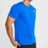 Herren Skechers Sport Trainings- und Laufsport-Strickhemd mit kurzen Ärmeln, blau