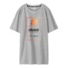 Herren-T-Shirt von Skechers mit kontrastfarbenem Logo-Aufdruck, gestrickt, kurzärmelig, grau