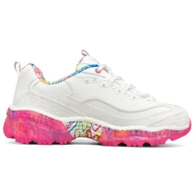 James Goldcrown x Skechers D‘ Lites Crystal Low-Top-Laufschuhe Rosa/Weiss