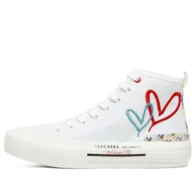 James Goldcrown x Skechers New Moon High-Top-Canvas-Schuhe Weiss