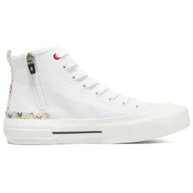 James Goldcrown x Skechers New Moon High-Top-Canvas-Schuhe Weiss