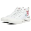 James Goldcrown x Skechers New Moon High-Top-Canvas-Schuhe Weiss