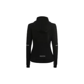 Kapuzenjacke mit durchgehendem Reissverschluss „Schwarz“