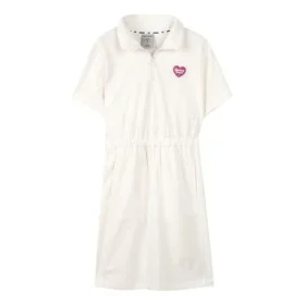 Kurzarm-Kleid mit Logo-Print und tailliertem Schnitt „Weiss Schwarz Blau“