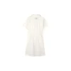 Kurzarm-Kleid mit Logo-Print und tailliertem Schnitt „Weiss Schwarz Blau“