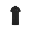Kurzarm-Kleid mit Logo-Print und tailliertem Schnitt „Weiss Schwarz Blau“