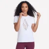 Kurzarm-T-Shirt mit Blumen-Diamant-Print