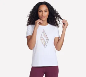 Kurzarm-T-Shirt mit Blumen-Diamant-Print