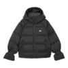Langärmelige Daunenjacke mit Kapuze und Reissverschluss „Schwarz“