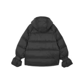 Langärmelige Daunenjacke mit Kapuze und Reissverschluss „Schwarz“