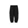 Letter Mid-Waist Woven Elastic Cuff Knit Sports Pants „Black“