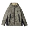 Lifestyle-Serie Warm, Water Repellent Daunenjacke mit Kapuze „Olivgrün Schwarz“