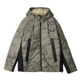 Lifestyle-Serie Warm, Water Repellent Daunenjacke mit Kapuze „Olivgrün Schwarz“