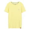 Locker sitzendes, bedrucktes Freizeit-Sport-Shirt mit kurzen Ärmeln, gelb