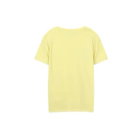 Locker sitzendes, bedrucktes Freizeit-Sport-Shirt mit kurzen Ärmeln, gelb