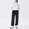 Logo Letter High-Waist-Freizeithose «Black»