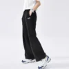 Logo Letter High-Waist-Freizeithose «Black»