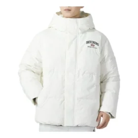 Lässige Daunenjacke «White Black»