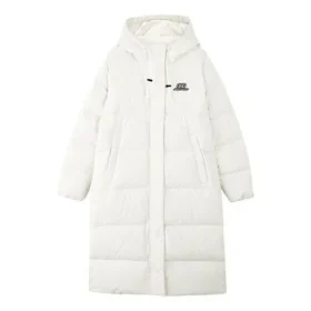Lässige, gewebte Daunenjacke mit Kapuze „White“