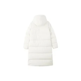 Lässige, gewebte Daunenjacke mit Kapuze „White“