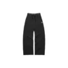 Lässige Hose mit elastischem Bund und geradem, weitem Bein „Grey Black“