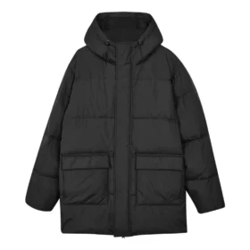 Lässige lange Daunenjacke «Black»