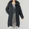 Lässige lange Daunenjacke «Black»
