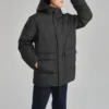 Lässige lange Daunenjacke «Black»