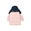 Lässige lange Daunenjacke «Pink White Navy»