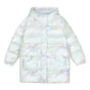 Lässige lange Daunenjacke „White“