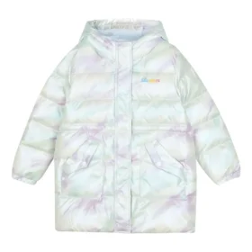 Lässige lange Daunenjacke „White“