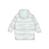 Lässige lange Daunenjacke „White“